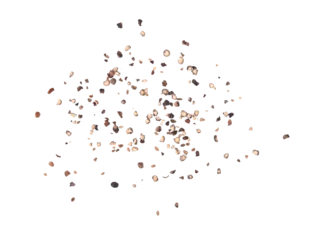  Pepper, Coarsely crushed ground black pepper on transparent png. Top view © Montree