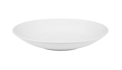 white ceramic plate on transparent png