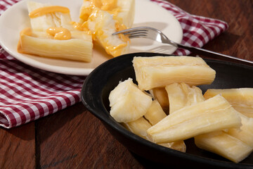 Cooked Manioc Esculenta (mandioca, Yuca, Brazilian Rice Paddy)