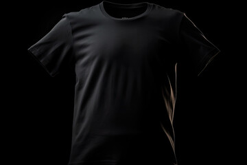 black t shirt on darken background created with Generative AI technology