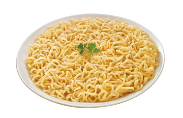 macarrão instantâneo com salsa verde em fundo transparente - ramen japonês isolado