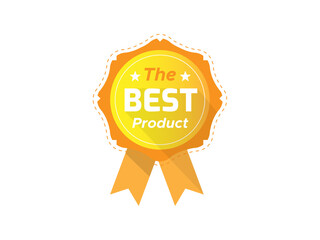 The Best Product Golden Badge Design Vector Editable Template