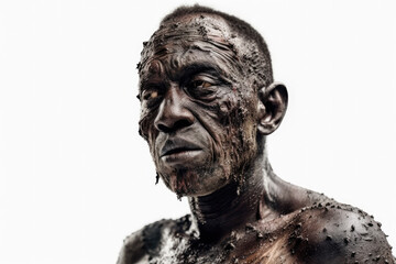 Fototapeta premium zombie in detailed view created with Generative AI technology