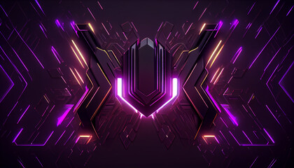 Beautiful abstract Colorful futuristic dark stage background. Colorful Stage. Colorful Abstract Background. Ai generated image