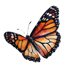 Watercolor monarch butterfly. generative ai