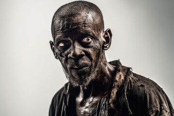 Fototapeta premium zombie in detailed view created with Generative AI technology