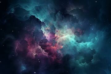 Obraz na płótnie Canvas Deep space abstract colorful background with galaxy, stars and cosmic gas nebula type. Generative AI