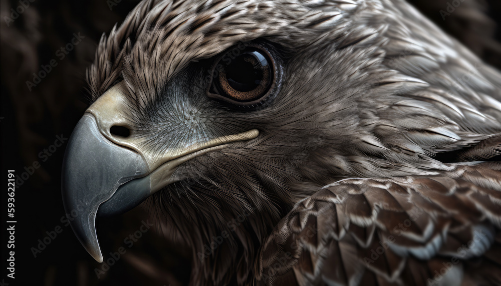 Aufkleber close up of a hawk's head by generative ai
