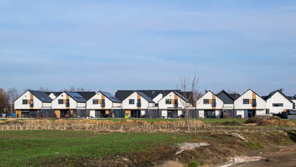 Fototapeta na wymiar single-family houses, modern housing construction