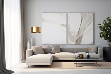 Fototapeta na wymiar modern living room with sofa, mockup