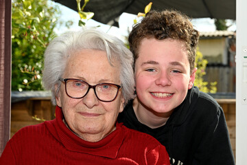 great grandmother with her grandson
