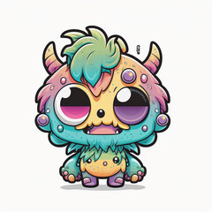 Fototapeta premium Cute and colorful monster. AI generated.