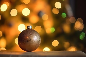 Weihnachtsbaum in der Christbaumkugel im Hintergrund Bokeh 