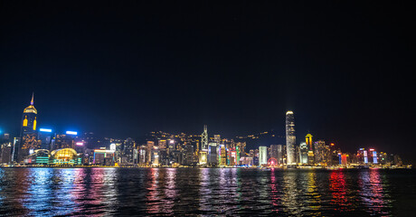 Obraz premium Hong Kong city skyline at night