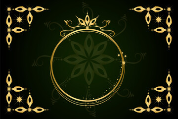 Decorative vintage gold with green background