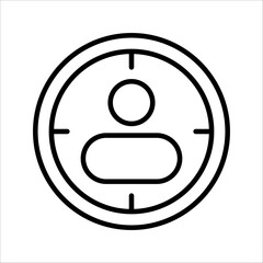Target audience icon concept design stock illustration, on white background.