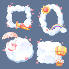 Cloud frame to decorate the artwork decorated for graphic artists