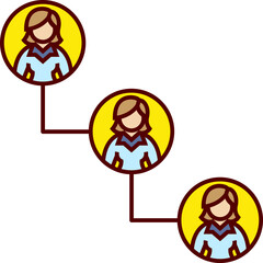 Business Chain of Command Color Icon