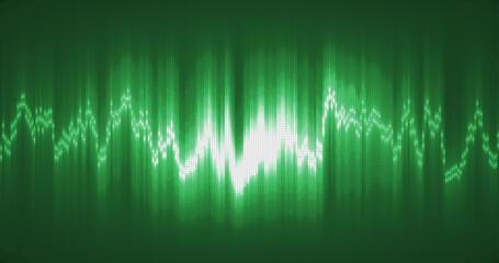 Abstract green energy equalizer from particles and dots abstract background