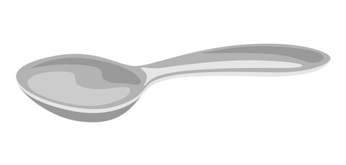 Metal spoon illustration. Cutlery for table setting.
