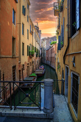 Side street in the lagoon city of Venice