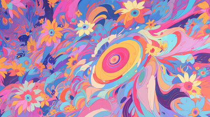 Fototapeta premium a psychedelic, trippy image with bold, neon colors. generative AI