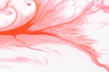 Abstract creative background liquid art, contrast paint stains and blots, red alcohol ink