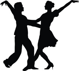 silhouettes of people dancing