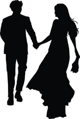 silhouette of a couple love