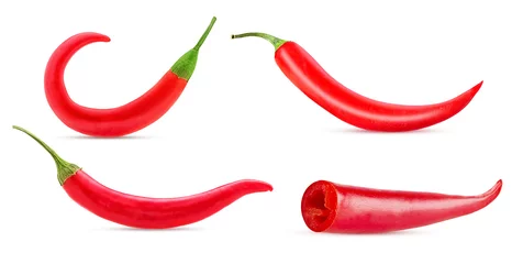 Crédence de cuisine en verre imprimé Piments forts Set red chili pepper