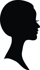 silhouette of a female head design.