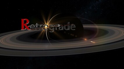 planet saturn enters retrograde motion 3d illustration © SN