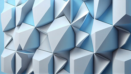 Fototapeta premium Beautiful futuristic Geometric Blue White background Ai generated image