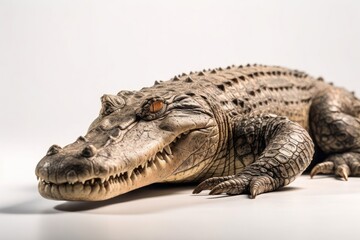 Fototapeta premium Alligator isolated on White Background Generative Ai