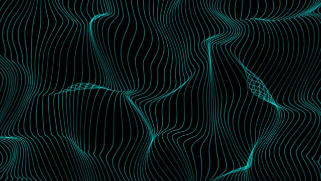 Amazing particle wave space background . Digital wave dots lines particles on isolated black background