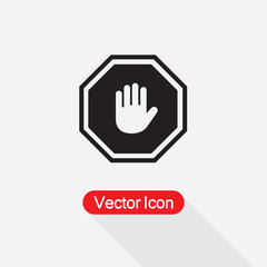 Do not enter stop sign with hand Vector Illustration Eps10