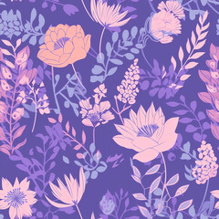 Seamless and repeatable Flower pattern vintage style, texture background use as wallpaper