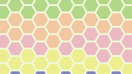Abstract background of hexagon. Blue honeycomb with a gradient color. Isometric geometry. Colorful hexagons background. Random displacement. Good background. Simply geometric pattern and Copy space.
