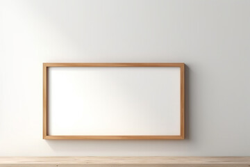 Obraz premium Vertical wooden frame inside a modern interior. Mockup, interior design. Generative AI