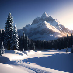 Snow-themed natural scenery