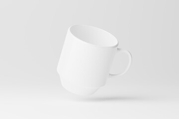 Ceramic Mug Cup For Coffee Tea White Blank 3D rendering Mockup