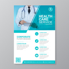 Corporate healthcare and medical cove a4 flyer design template for print