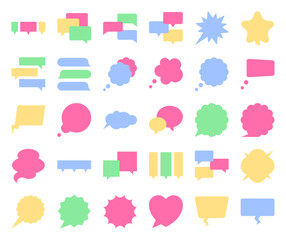 Speech balloons set, flat style vector illustration