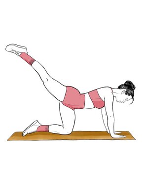 Illustration of a woman doing fitness