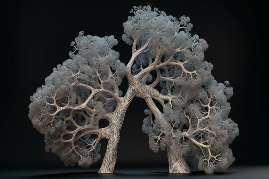 Anatomy of alveoli in lungs. Generative AI