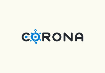 logotype mark with corona virus infection in letter C symbol