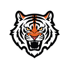 tiger head angry mascot vector logo
