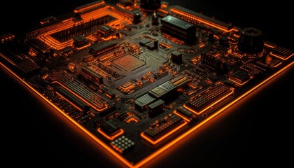 Electronic Circuit Board with Processor, Generative AI