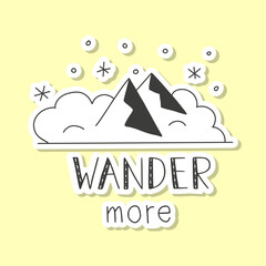 Wander more Phrase Lettering Sticker Holiday