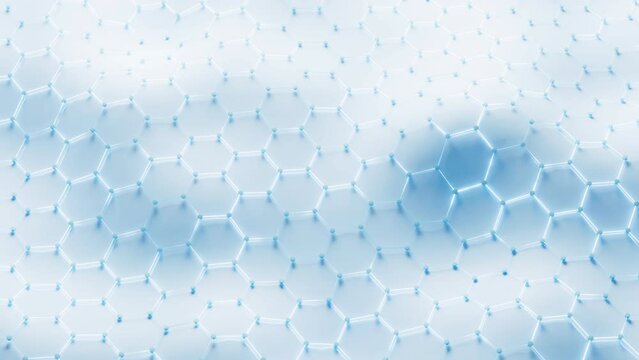 Loop animation of hexagonal structure background, 3d rendering.